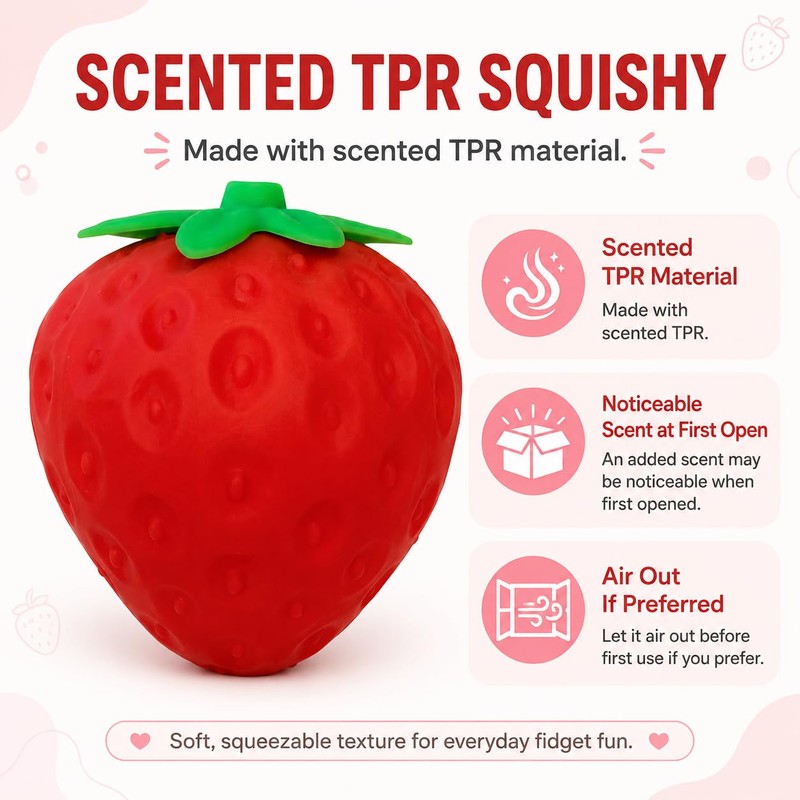 Jumbo Strawberry Squishy for Stress Relief, Slow Rising Big Fruit
