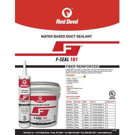Red Devil 0846DX F Seal 181 Fiber Reinforced Water Based Duct Sealant, 10.1 oz., Gray, 1 Pack