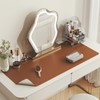 DAWNTREES Makeup Mat for Vanity,27.6"x13.8",Dual-Sided Leather Vanity Mat, Easy to