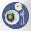 Blue Round Placemats Set of 6, ZOIMINU 36cm/14.2 inch Braided