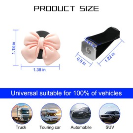 BELOMI Car Vent Clips, 6PCS Bow Auto Air Conditioning Outlet Clamps, Cute Coquette Ventilation Vehicle Interior Decoration Charm for Women Girl, Universal Automotive Accessories(Pink)