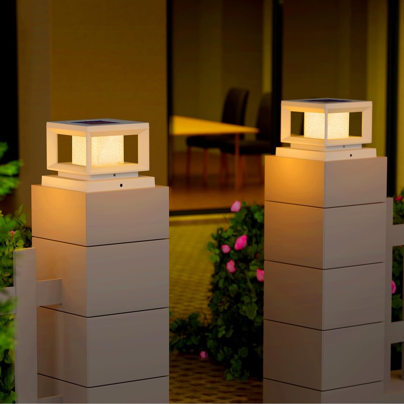 Mlambert 8 Pack Solar Post Lights Outdoor, Waterproof Fence Cap