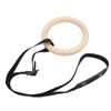 1 Pair Wooden Gymnastic Rings with Adjustable Buckle Straps 330lbs