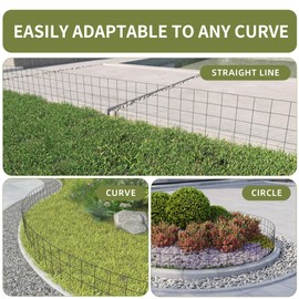 PROWORX Decorative Garden Fence Border Rolls, Total 14 in x 40 Ft 2 Pack Metal Folding Flat Wire Fencing for Yard, Black PVC Coated Outdoor Patio Landscape Flower Bed Edging