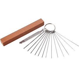 Guitar Bridge Saddle Nut File Set, 13 Different Size Stainless Steel Files with Grinding Stone for Electric Acoustic Guitar Ukulele Bass Guitar Banjo Mandolin