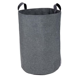 Bigso Box of Sweden Aufbewahrungskorb für Kleidung, Spielzeug usw. – freistehender Korb mit 2 Griffen – großer Wäschesammler aus Polyester und Karton in Leinenoptik – grau