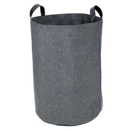 Bigso Box of Sweden Aufbewahrungskorb für Kleidung, Spielzeug usw. – freistehender Korb mit 2 Griffen – großer Wäschesammler aus Polyester und Karton in Leinenoptik – grau