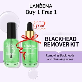 LANBENA Green Tea Blackhead Remover 100 sheet Nose Pore Strips & Pore Minimizer Serum Peel Off Mask for Pores, Nose, Chins & Face - Specification: Blackhead Remover Serum