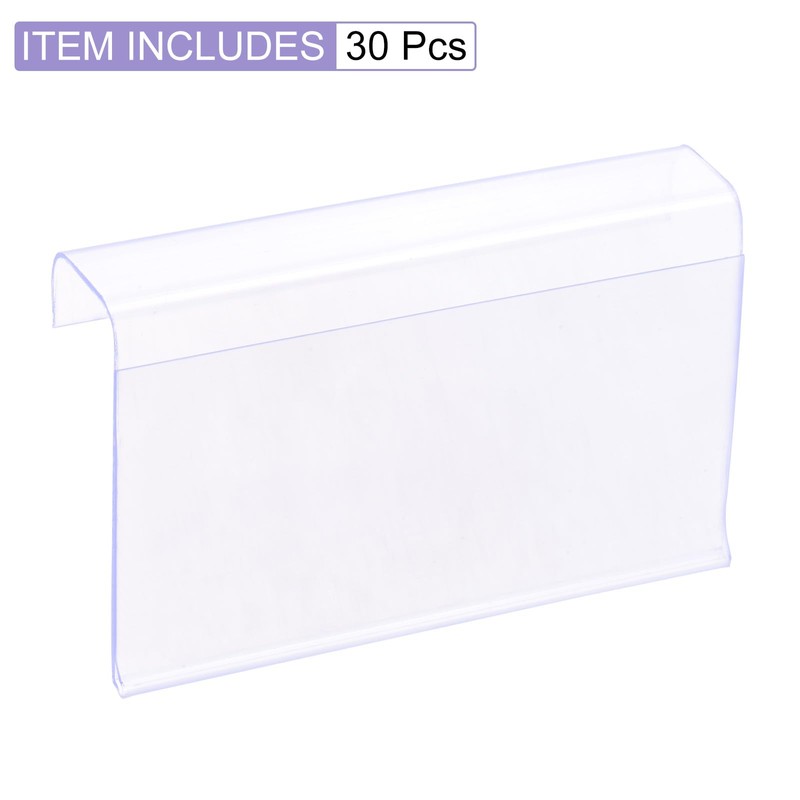 sourcing map Pack of 30 L-Shape Label Holders 80 x