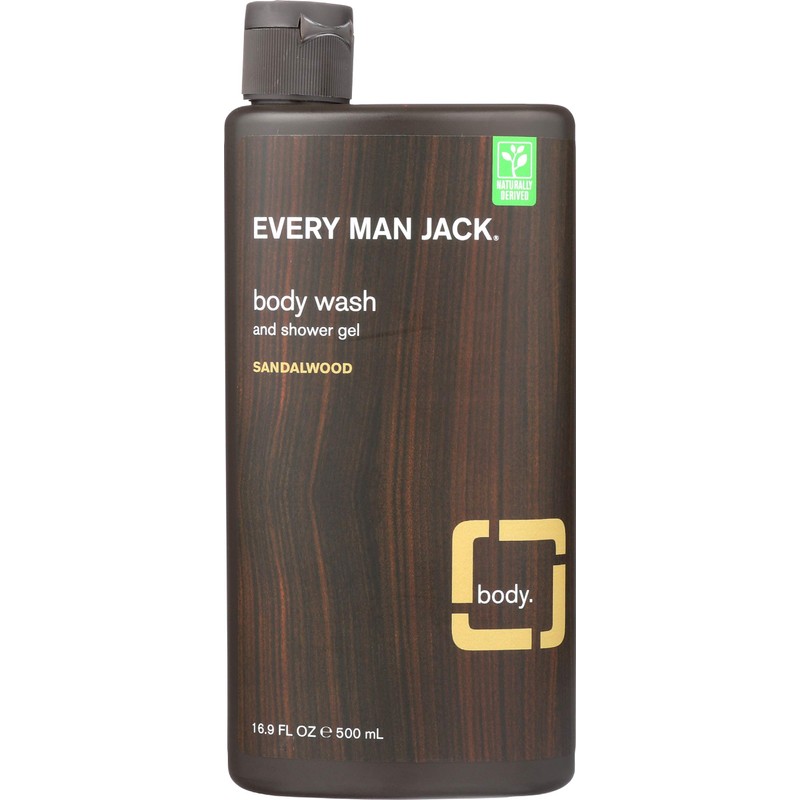 Every Man Jack Body Wash, Sandalwood, 16.9 Fluid Ounce