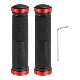 HARFINGTON Bike Handlebar Grips Double Lock On Non-Slip Bicycle Grips Fit 7/8" Handlebars for Mountain Road Foldable MTB BMX Scooter Cruiser Tricycle, Red