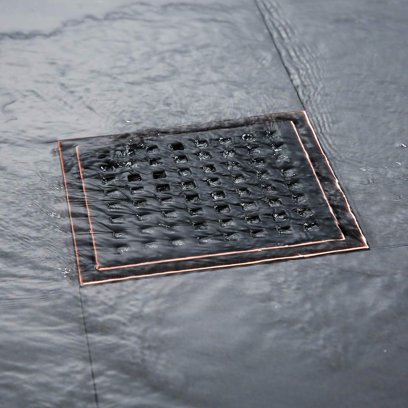 SEABEFORE Oil Rubbed Bronze Shower Drain Square Shower Drain 6
