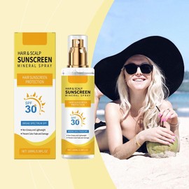 Hair & Scalp Sunscreen Spray SPF 30 | Broad Spectrum UV Blocker for Color-Treated Hair, Weightless Non-Greasy Formula with Coconut Oil, Prevents Color Fade & Dryness, Beach & Pool Essential (1)