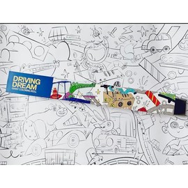 Crazy Little Books Driving Dream 30-Feet Coloring Roll for Kids – Racing Adventure Arts & Crafts Kit for Fine Motor Skills & Creativity Development