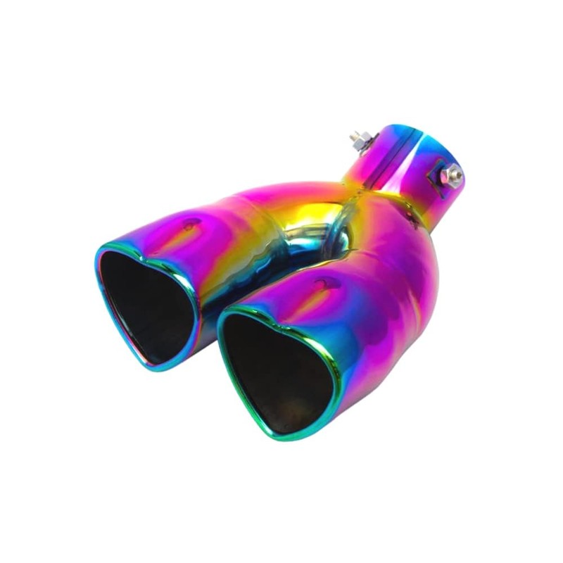 idain 2.5 inch Inlet Dual Exhaust Tips Muffler Tip,Chrome Heart-Shaped