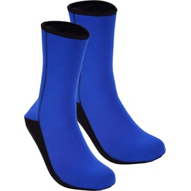 Cressi Metallite Boots 3mm - Unisex Adult Double-lined Neoprene 3mm No-Slip Diving Socks, Blue/Black, L