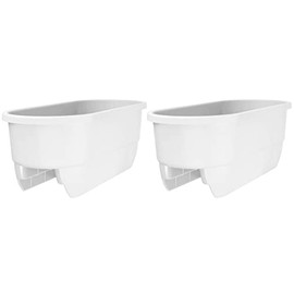 Apollo Exports International 24" Dual Deck Railing Planter, White (Set of 2)