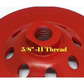 MTP 4.5" 5/8-11 Thread Diamond Grinding Cup Wheel Disc Grinder Granite Concrete 28 Segmentsanite Stone for Angle Grinder Turbo Wet or Dry