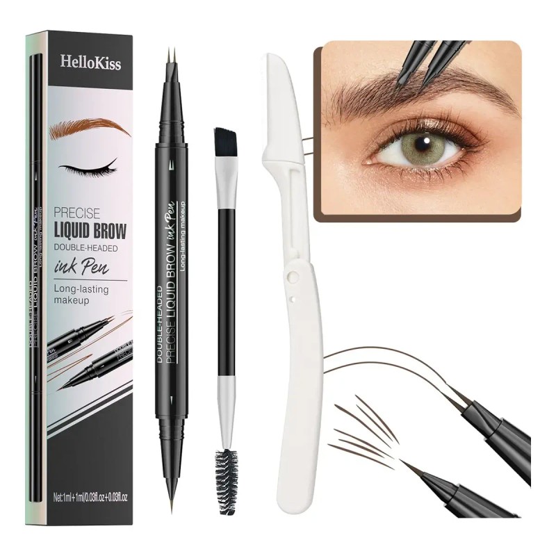 3 En 1 Lapiz Para Cejas Waterproof 3d Delineador De