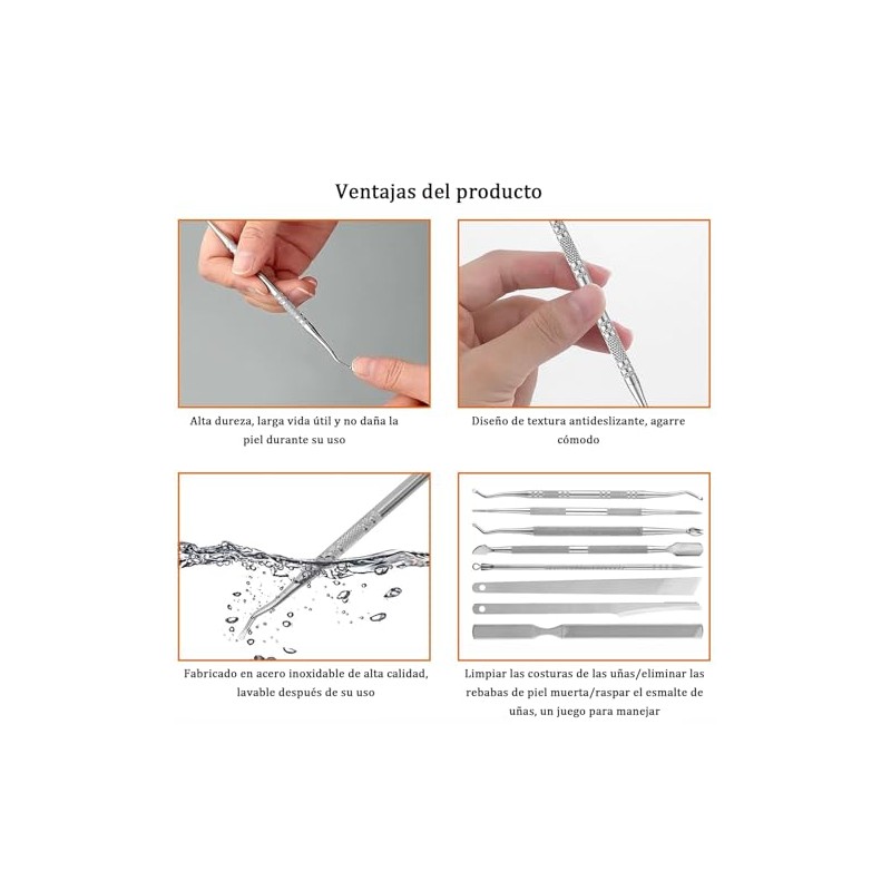 Kit de Herramientas para Uñas Encarnadas, 7PCS Set de Manicura