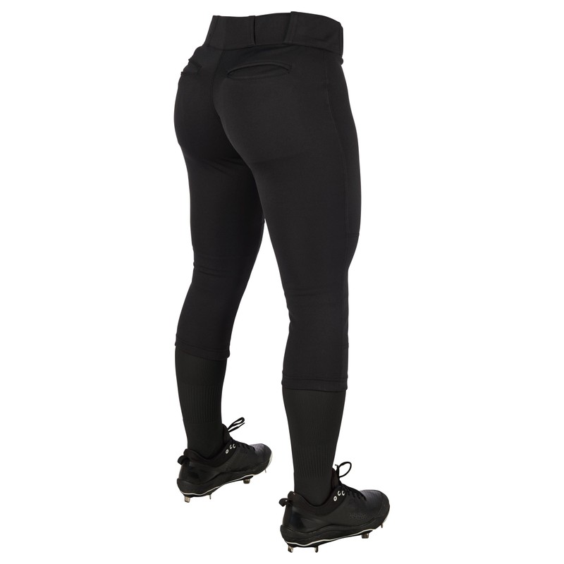 CHAMPRO Tournament Traditional Low-Rise Softball Pants, Girls' Large, Black