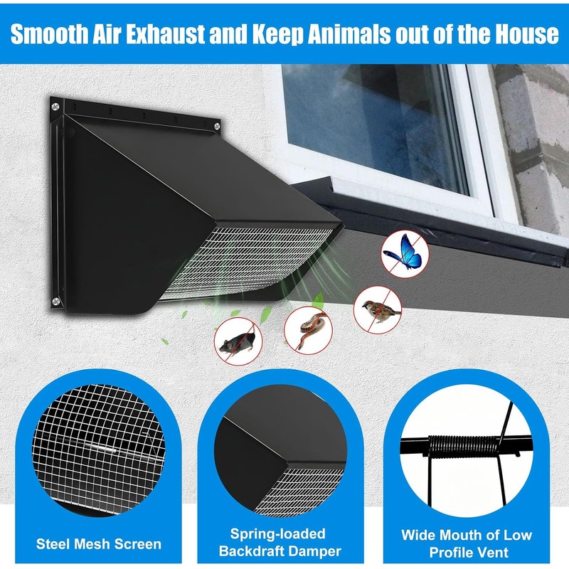 Wosijm Wall Vent Cap for Broan Exhaust Fan ​for Kitchen