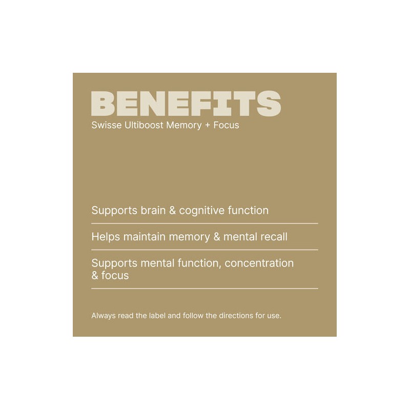Swisse Ultiboost Memory + Focus 50 Tablets