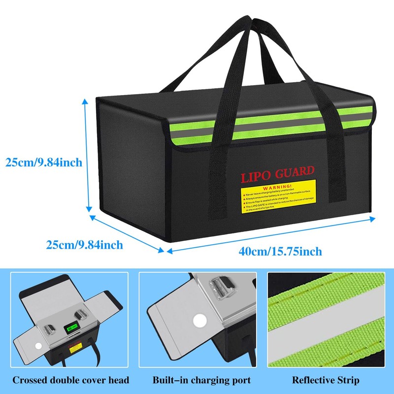 CNDHDOK 400 * 250 * 250mm Ebike Battery Safe Bag