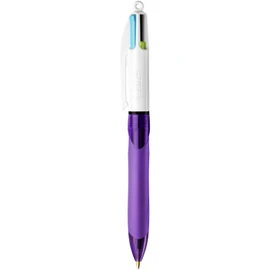 BIC 4 Farben Kugelschreiber Set 4 Colours Grip Pro Fun, mit gummierter Griff-Fläche, 1er Pack, Ideal für das Büro, das Home Office oder die Schule
