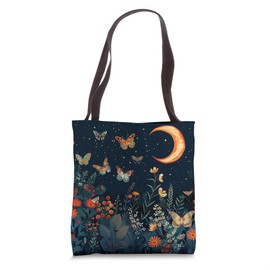 Butterflies Flower Night Sky Moon Colorful Men Women Kids Tote Bag