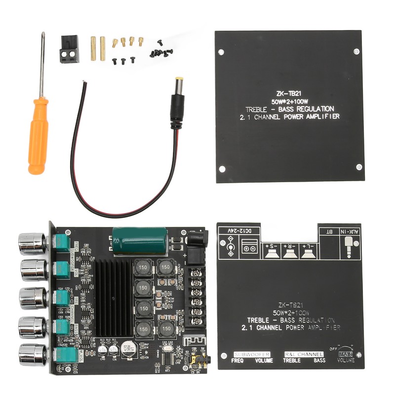 2x50W Bluetooth 5.0 Stereo Sound Receiver Amplifier Board 2.1Channel Subwoofer