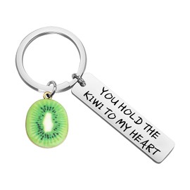 Kiwi Keychain You Hold the Kiwi to My Heart Keychain Kiwi Charm Jewelry for Kiwi Fruit Lovers, Kiwi to My Heart K, 5*1.2