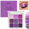 Purple Eyeshadow - 9 Matte Eyeshadows Palette Can Overlay Coloring,