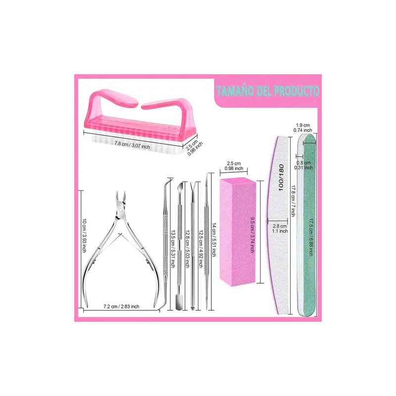 12 Pcs Limas Para Uñas Manicure Y Limas Para Uñas