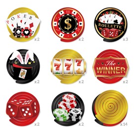 CC HOME 30Pack Casino Poker Card Hanging Swirls Club Bar Game Play Cards Ceiling Streamer Birthday Party Decorations Las Vegas Themed Party Favors for Holiday Baby Shower Home Decoration