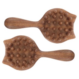 Baluue 2pcs Cat-shaped Wooden Scalp Comb Wide Tooth Hair Comb for Detangling Portable and Scalp Massage Tool for All Hair Types