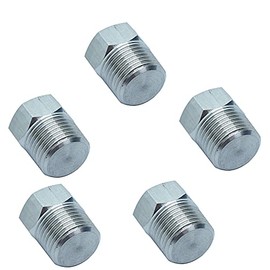 HongBoW Hardware 5 Pcs 1/2" NPT Male Stainless Steel 304 Outer Hex Thread Socket Pipe Plug Fitting (Thread O.D: 0.84")