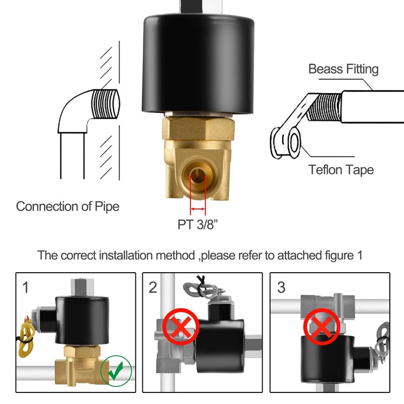 Heschen Brass Electric Solenoid Valve 2W-040-10K PT3/8'' DC12V Direct Actuation