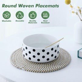 10 Inch Cotton Rope Trivets for Hot Dishes Set of 8 Heat Resistant Mats for Countertop Potholders for Kitchens Trivets for Hot Pots and Pans and Quartz Countertops Farmhouse Kitchen Décor, Mixed Brown