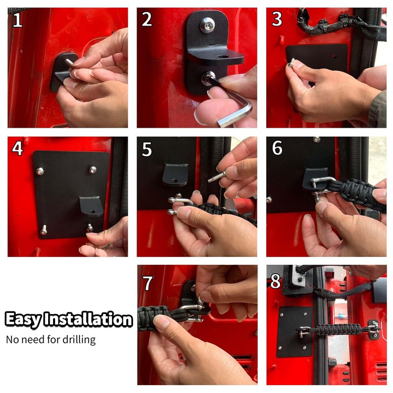 Rear Door Check Strap Tailgate Stopper Limiter Compatible with Jeep