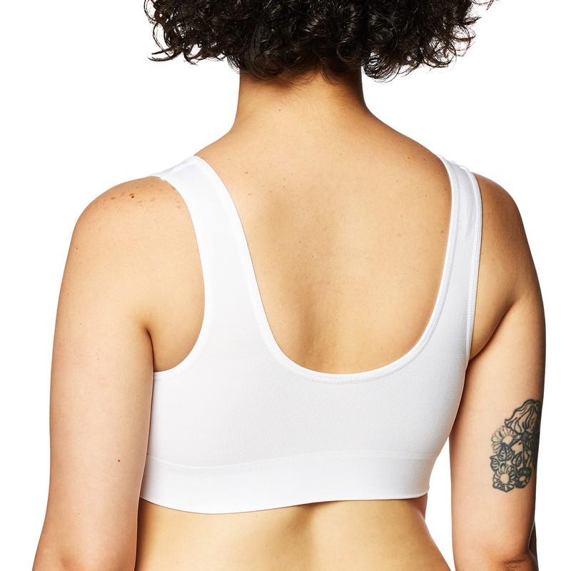 Ahh By Rhonda Shear Women's Seamless Leisure Bra, White, 3X