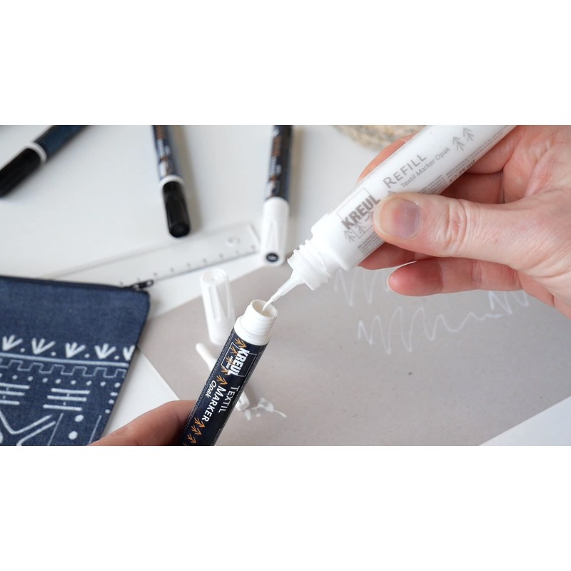 KREUL 92781 Textile Marker Opaque, Fine, White, Line Width 1