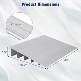 Threshold Ramps for Doorways, Door Threshold Ramp 5" Rise, Aluminum Entry Threshold Ramp, Weight Capacity 700 LB