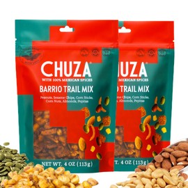 CHUZA Barrio Trail Mix – Spicy Crunchy Snack with 100% Mexican Spices – Peanuts, Corn Nuts, Almonds, Pepitas, Corn Sticks & Sesame Chips – High Protein, Gluten-Free – 4 oz (Pack of 2)