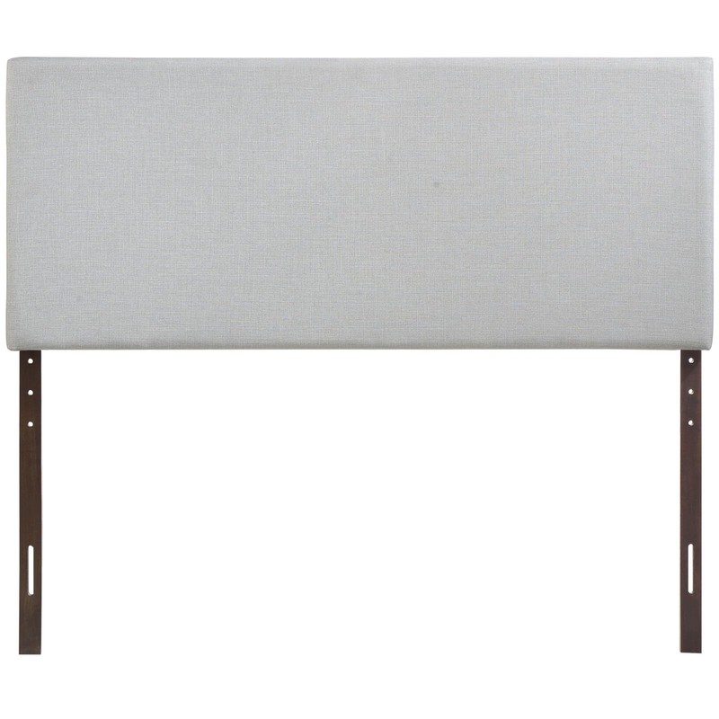 Hawthorne Collections Modern Upholstered King Panel Headboard, Sky Gray Linen