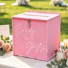 Pink Large Card Box with Lock, Wedding Card Boxes for