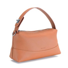 Balcos Cowhide Handbag, Tote Bag, Shoulder Bag, Shrink Leather, 2-Way, Camel