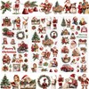 WANDIC 3 Sheets Merry Christmas Rub On Transfer Stickers, Waterproof