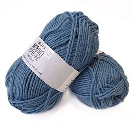 Superwash 100% Merino Wool Knitting Crochet Yarn 3 or Light DK Light Worsted Weight Drops Merino Extra Fine 50g 115 yards per ball (23 Grey Blue)