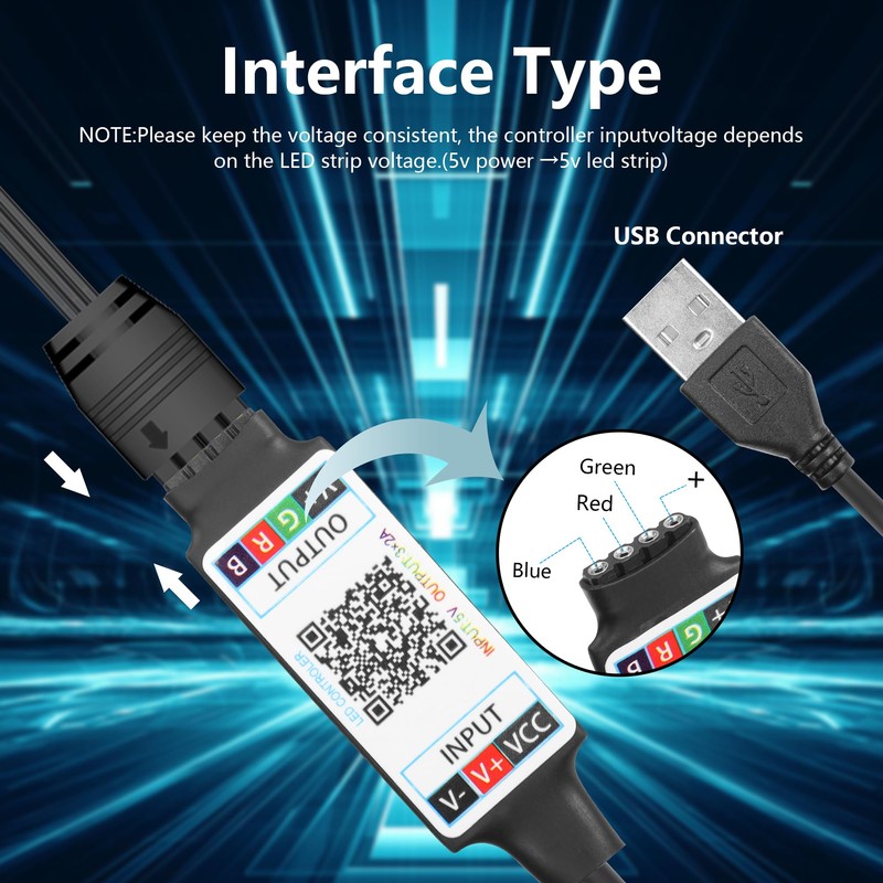 CERRXIAN Mini RGB Bluetooth Controller,USB 5V Bluetooth Led Light Controller,for